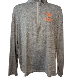 Texas Longhorns Men’s Gray Long Sleeve 1/4 Zip Pullover Shirt Gray L
